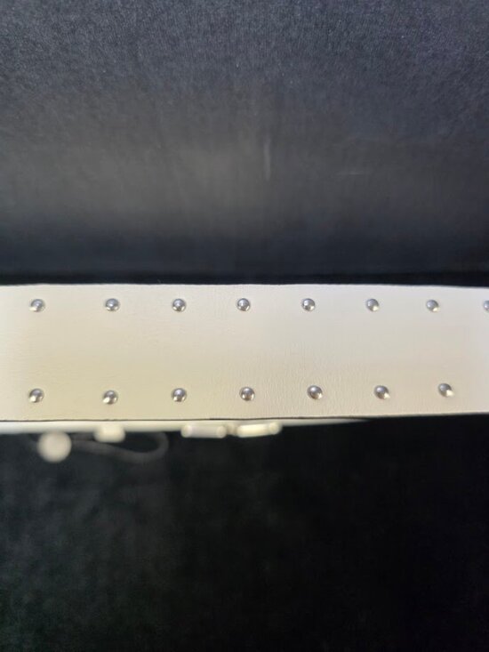 NWT Rag & Bone White Leather Studded Boyfriend Belt S main image 4